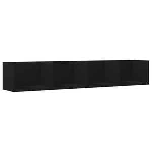 vidaXL Wall Cabinets 2 pcs Black 99x18x16.5 cm Engineered Wood