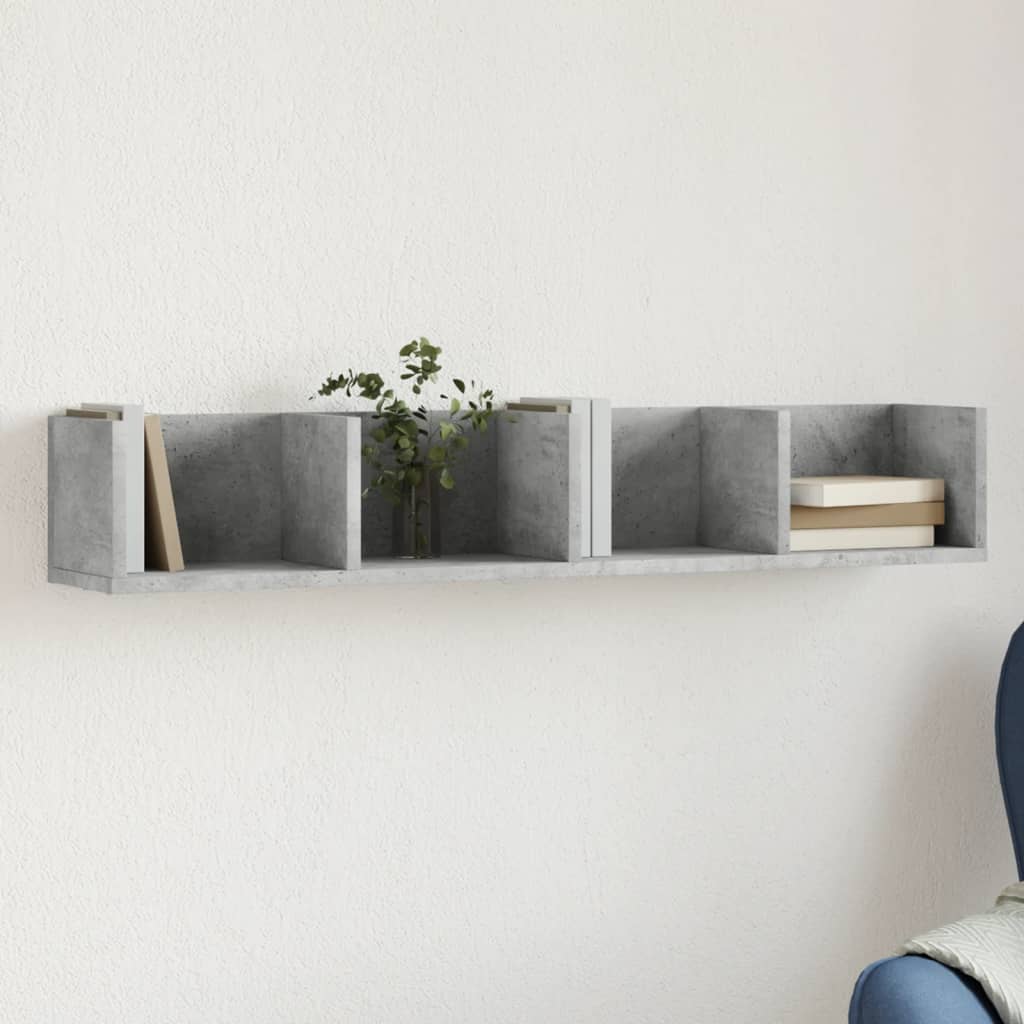 vidaXL Wall Cabinet Concrete Grey 99x18x16.5 cm Engineered Wood