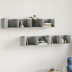 vidaXL Wall Cabinets 2 pcs Concrete Grey 99x18x16.5 cm Engineered Wood