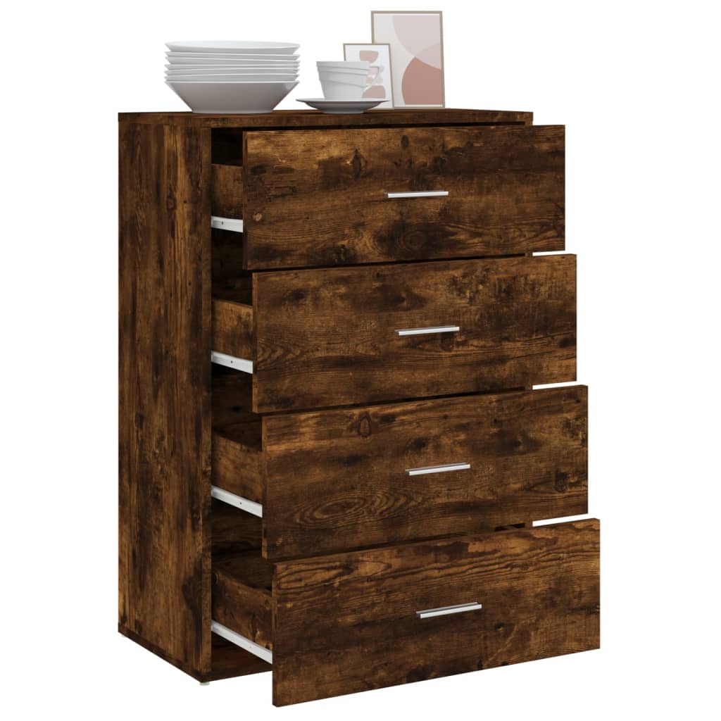 vidaXL Sideboard Smoked Oak 60x31x84 cm Engineered Wood