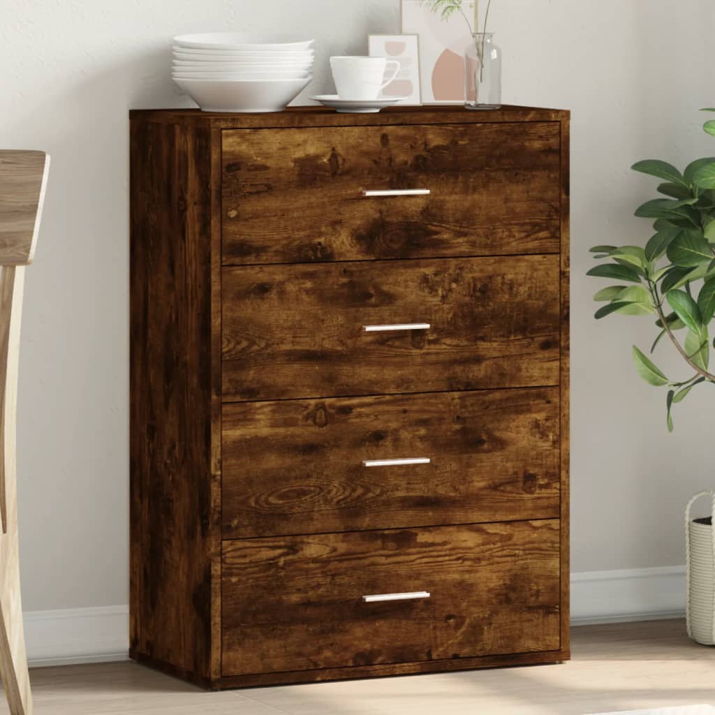 vidaXL Sideboard Smoked Oak 60x31x84 cm Engineered Wood