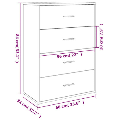 vidaXL Sideboard Grey Sonoma 60x31x84 cm Engineered Wood