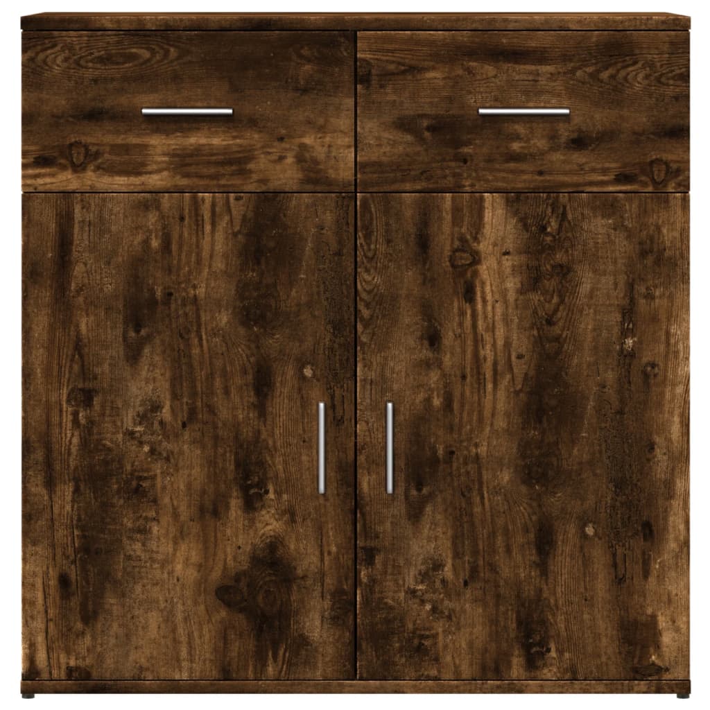 vidaXL Sideboard Smoked Oak 79x38x80 cm Engineered Wood