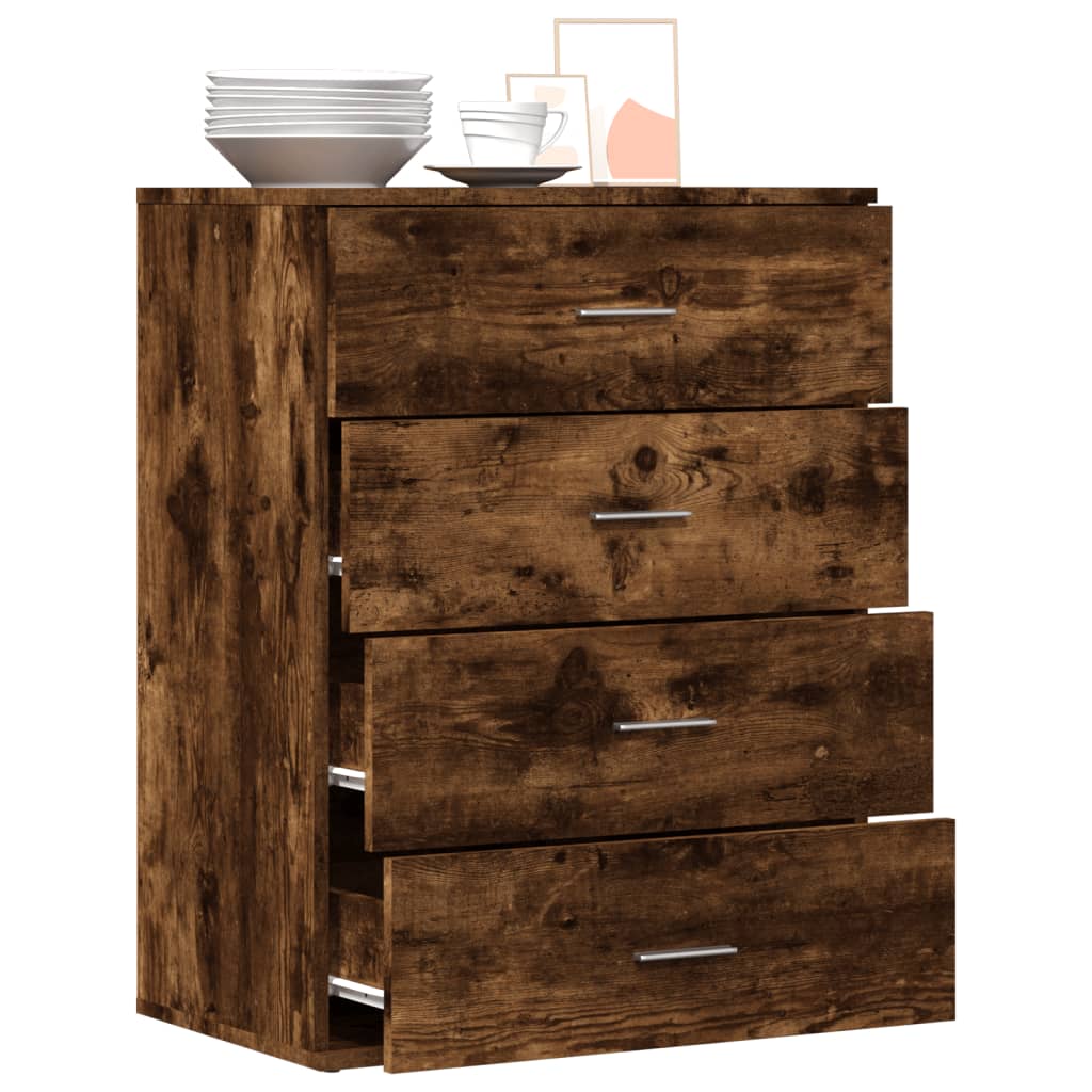 vidaXL Sideboard Smoked Oak 60x39x80 cm Engineered Wood
