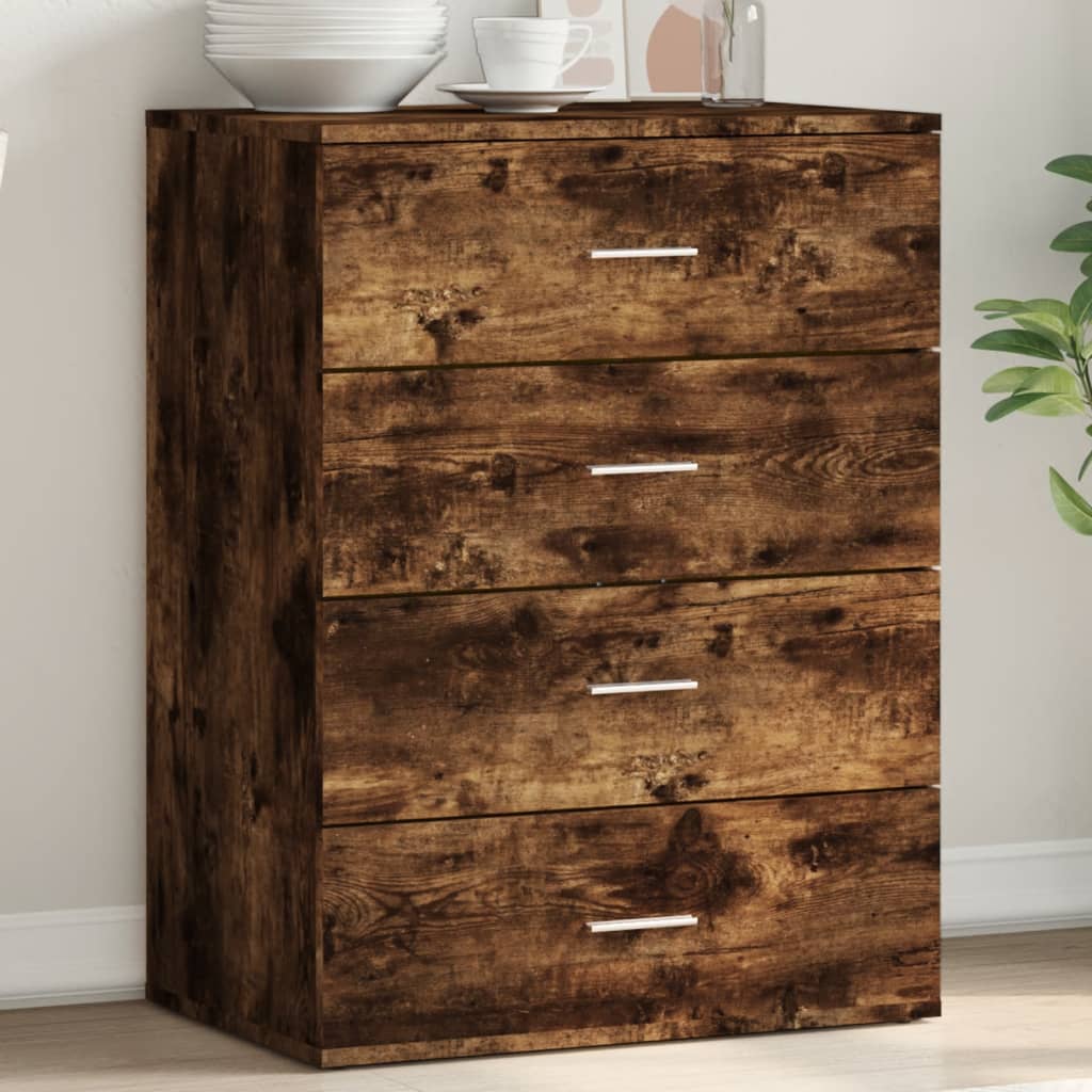 vidaXL Sideboard Smoked Oak 60x39x80 cm Engineered Wood
