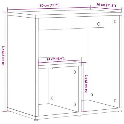 vidaXL Side Tables 2 pcs Brown Oak 50x30x50 cm Engineered Wood