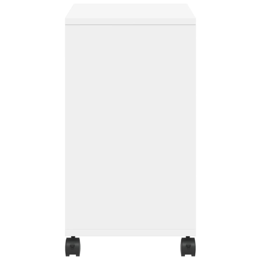 vidaXL Side Table with Wheels White 50x30x55 cm Engineered Wood