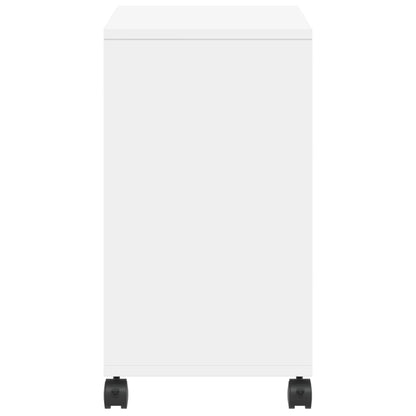 vidaXL Side Table with Wheels White 50x30x55 cm Engineered Wood