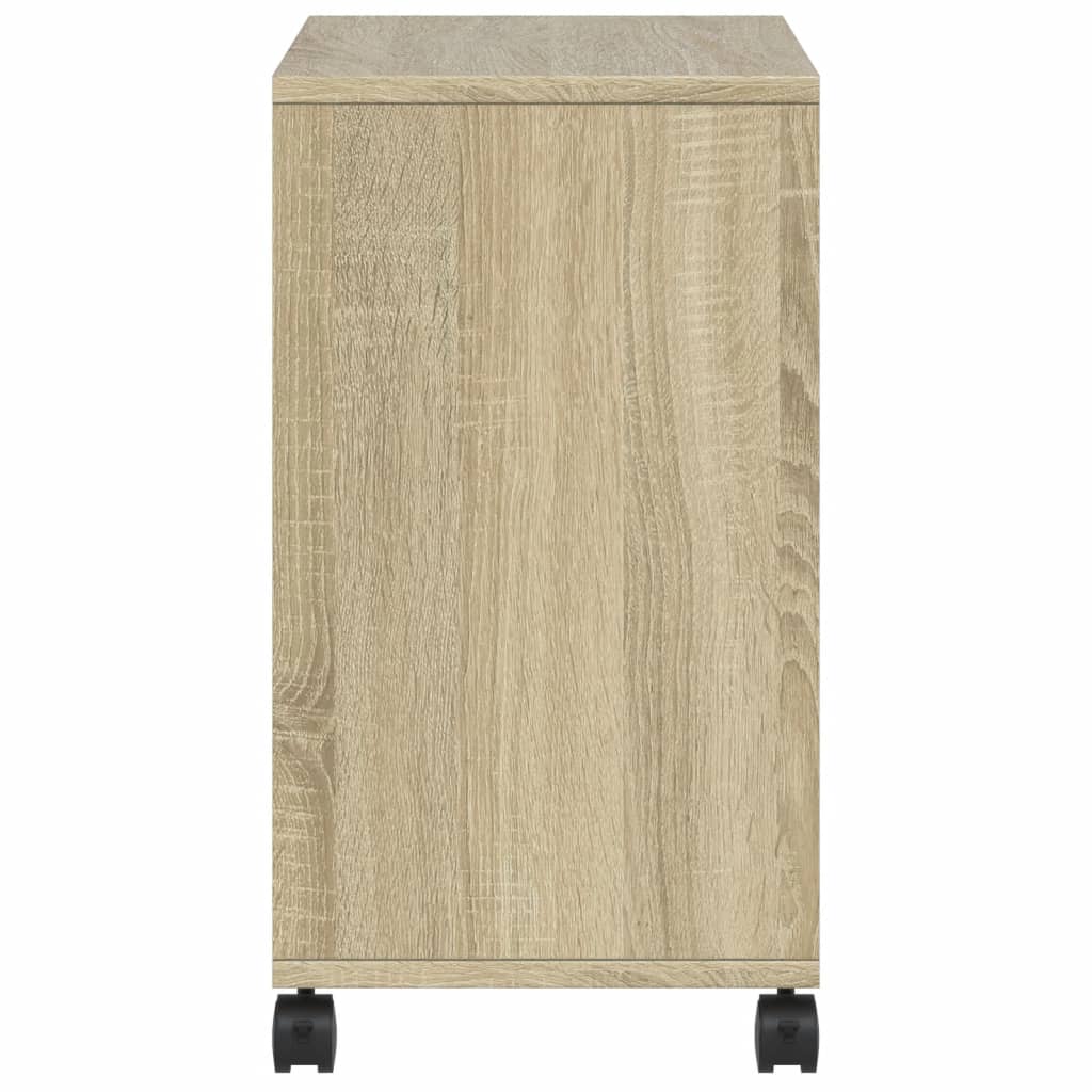 vidaXL Side Table with Wheels Sonoma Oak 50x30x55 cm Engineered Wood