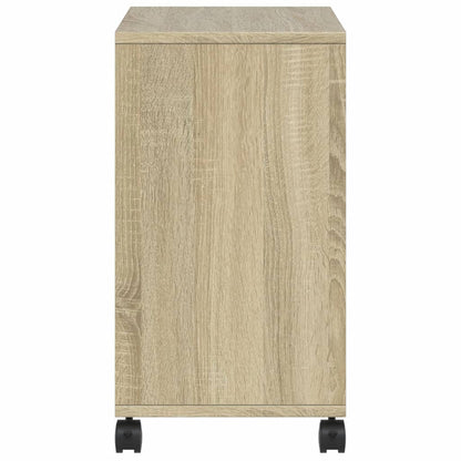 vidaXL Side Table with Wheels Sonoma Oak 50x30x55 cm Engineered Wood
