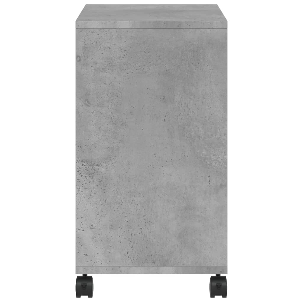 vidaXL Side Table with Wheels Concrete Grey 50x30x55cm Engineered Wood