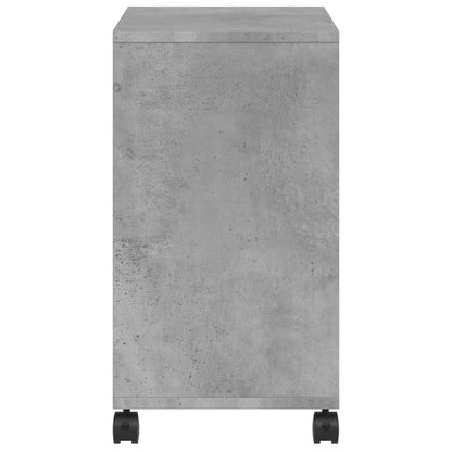 vidaXL Side Table with Wheels Concrete Grey 50x30x55cm Engineered Wood
