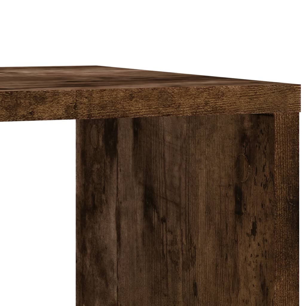 vidaXL Side Table with Wheels Smoked Oak 50x30x55 cm Engineered Wood