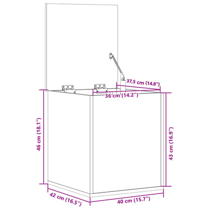 vidaXL Storage Box Concrete Grey 40x42x46 cm Engineered Wood