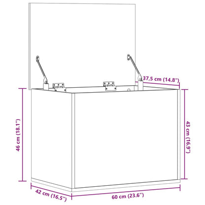 vidaXL Storage Box Grey Sonoma 60x42x46 cm Engineered Wood