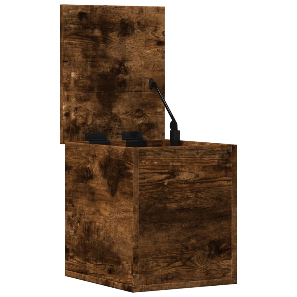 vidaXL Storage Box Smoked Oak 30x35x35 cm Engineered Wood
