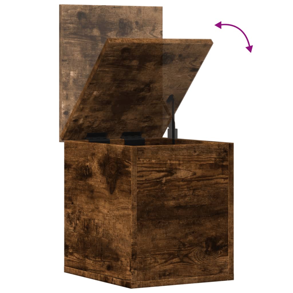 vidaXL Storage Box Smoked Oak 30x35x35 cm Engineered Wood