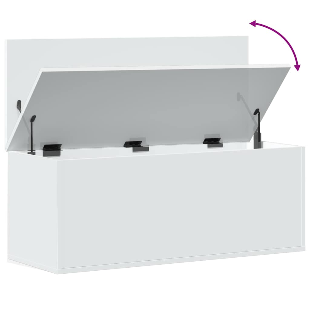 vidaXL Storage Box White 90x35x35 cm Engineered Wood