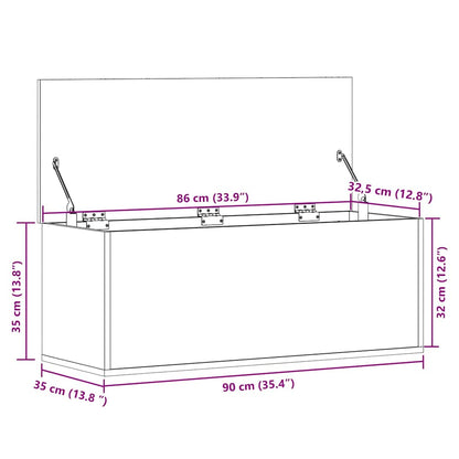 vidaXL Storage Box Sonoma Oak 90x35x35 cm Engineered Wood