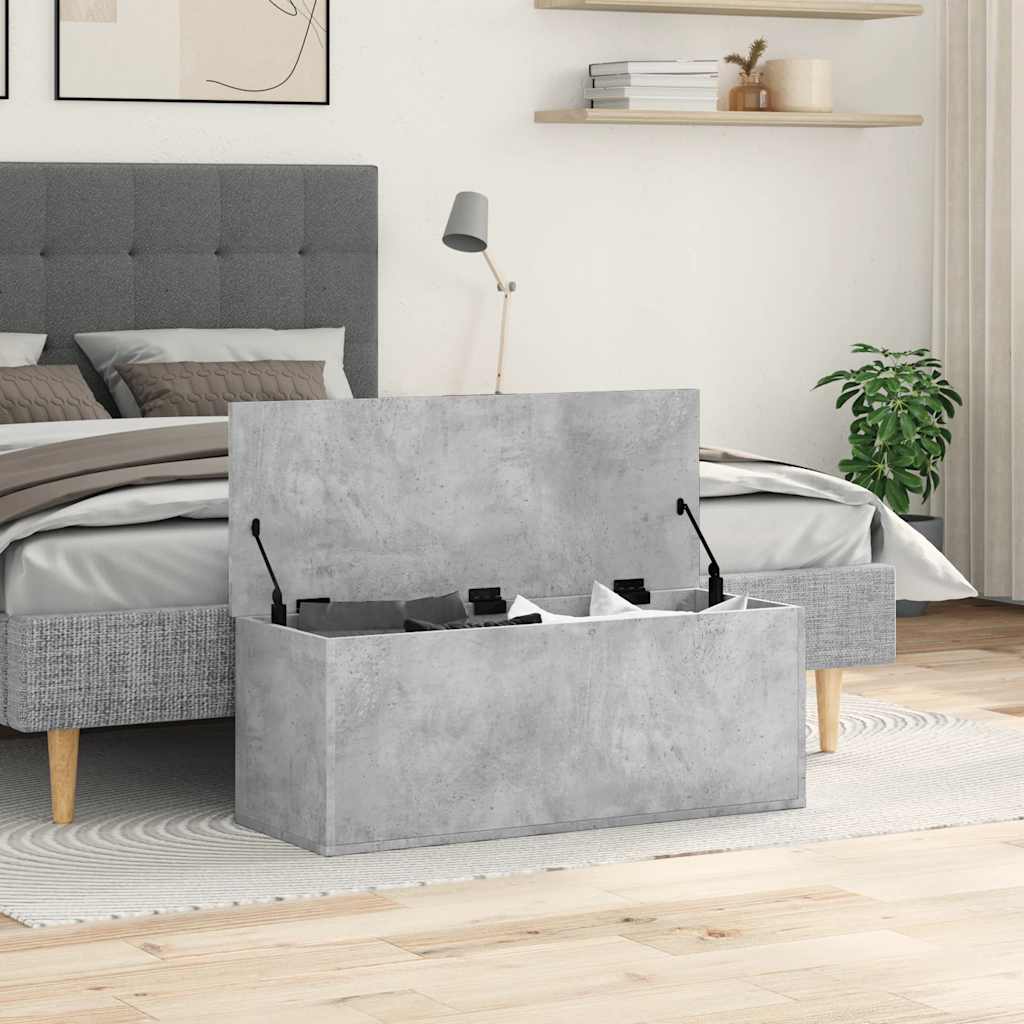 vidaXL Storage Box Concrete Grey 90x35x35 cm Engineered Wood
