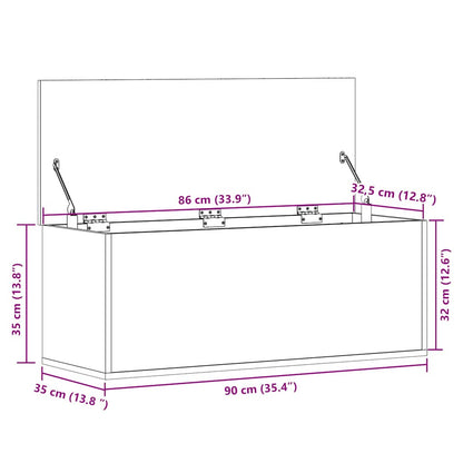 vidaXL Storage Box Concrete Grey 90x35x35 cm Engineered Wood