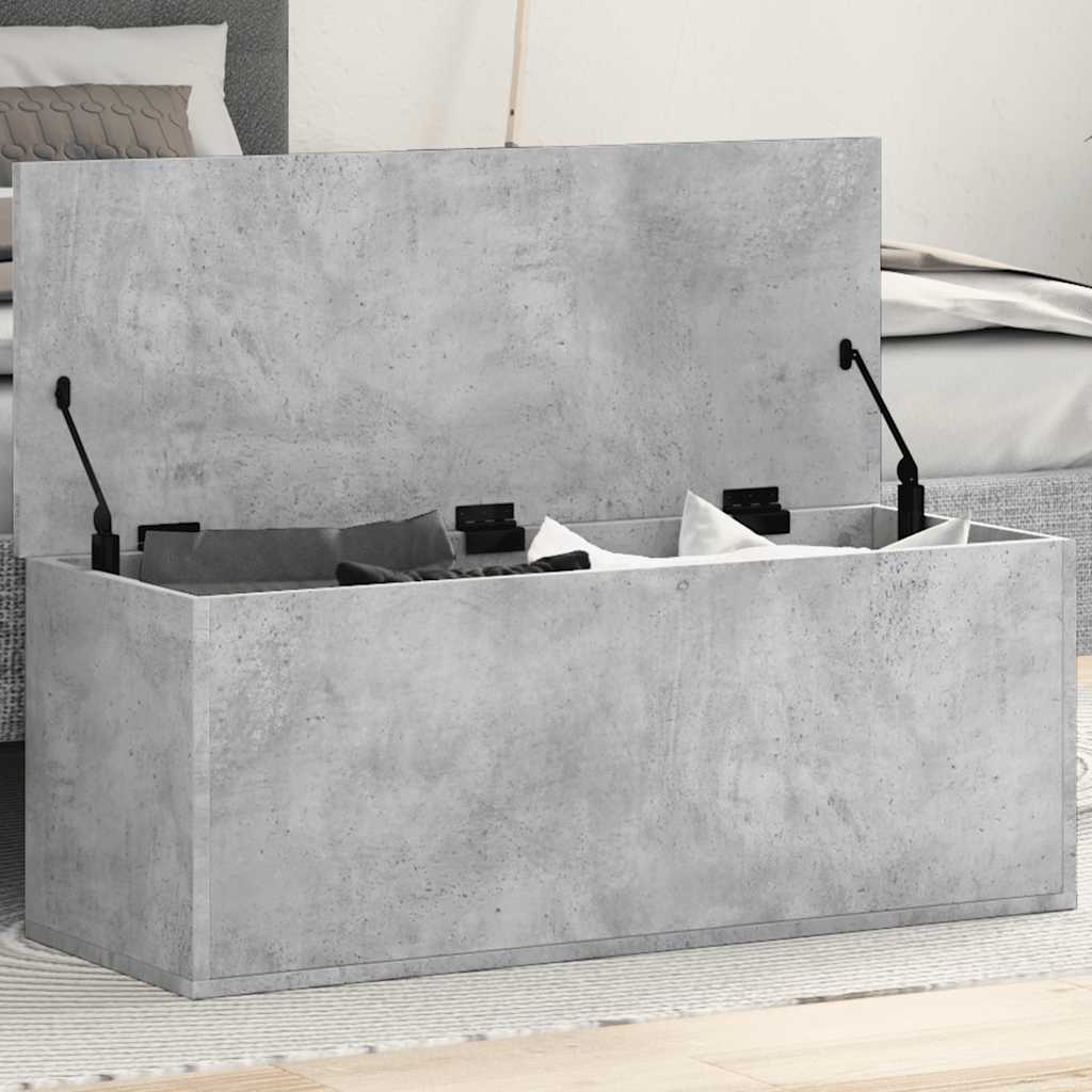 vidaXL Storage Box Concrete Grey 90x35x35 cm Engineered Wood