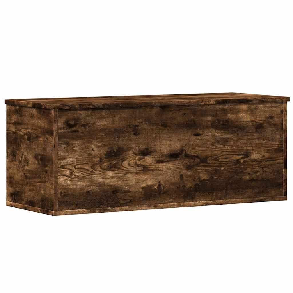 vidaXL Storage Box Smoked Oak 90x35x35 cm Engineered Wood