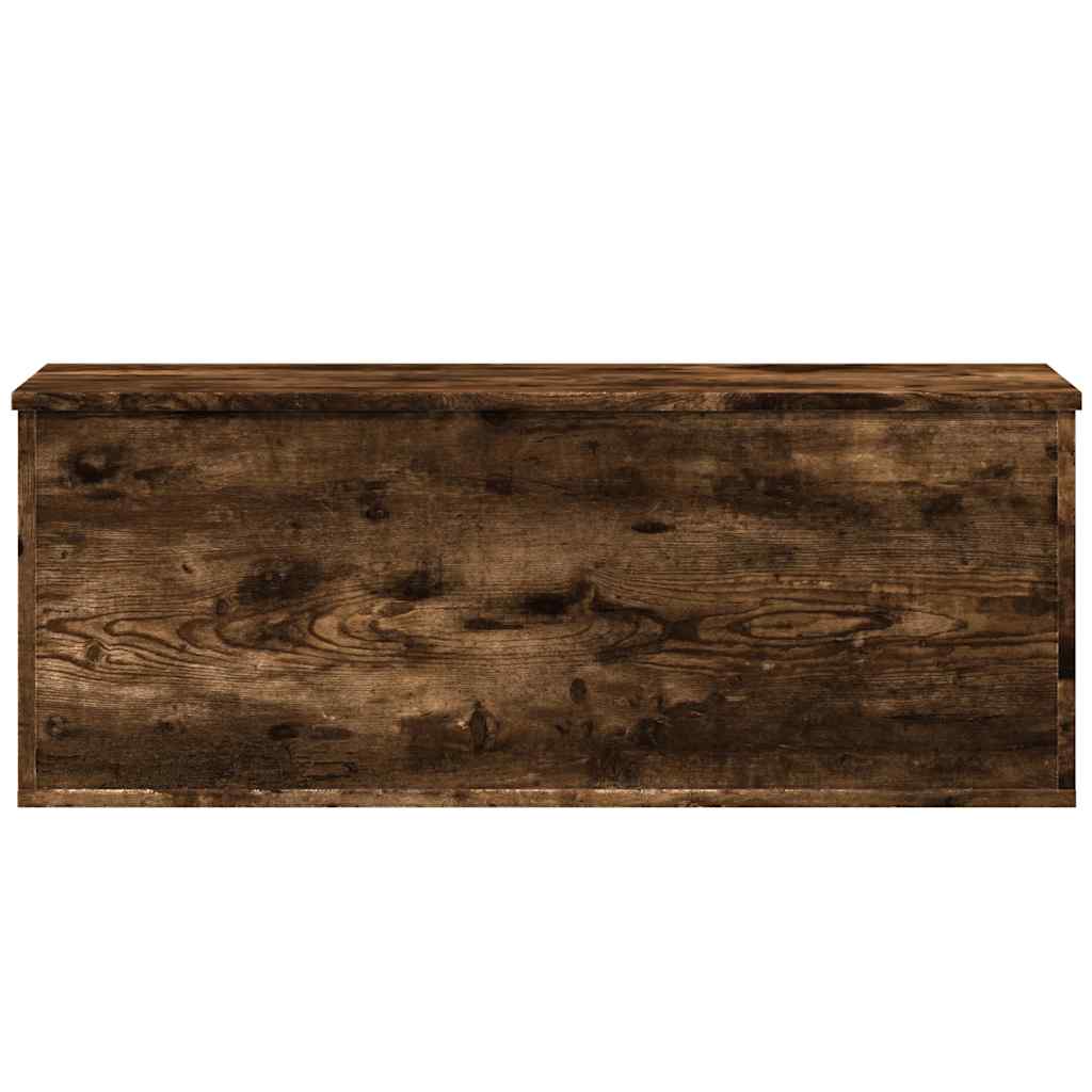 vidaXL Storage Box Smoked Oak 90x35x35 cm Engineered Wood