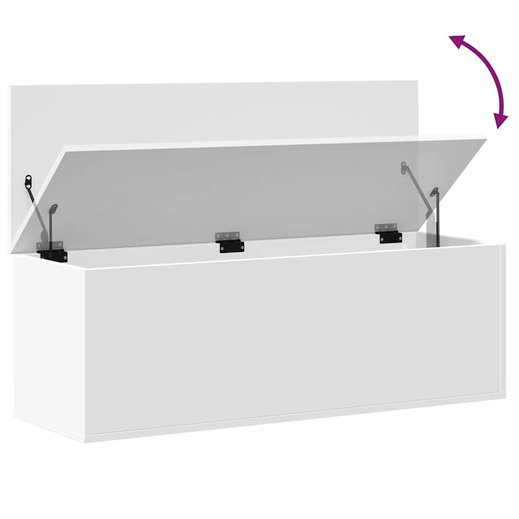 vidaXL Storage Box White 102x35x35 cm Engineered Wood