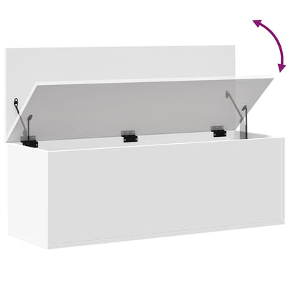 vidaXL Storage Box White 102x35x35 cm Engineered Wood