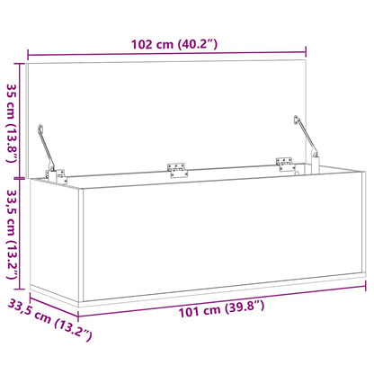 vidaXL Storage Box White 102x35x35 cm Engineered Wood