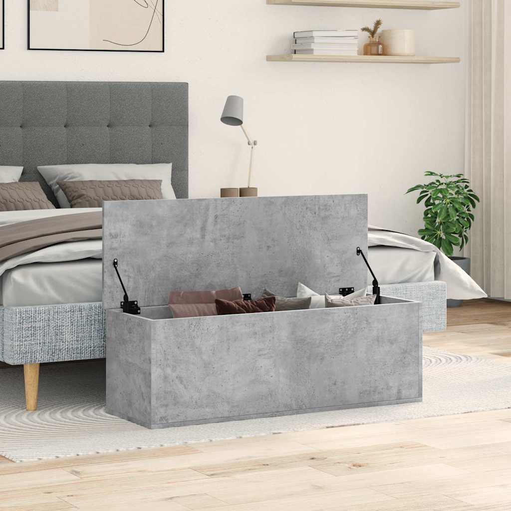 vidaXL Storage Box Concrete Grey 102x35x35 cm Engineered Wood