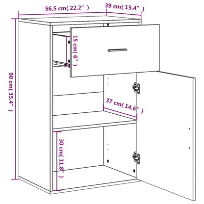 vidaXL Storage Cabinet Brown Oak 56.5x39x90 cm Engineered Wood