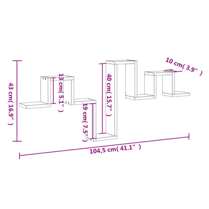 vidaXL Wall Shelf White 104.5x10x43 cm Engineered Wood