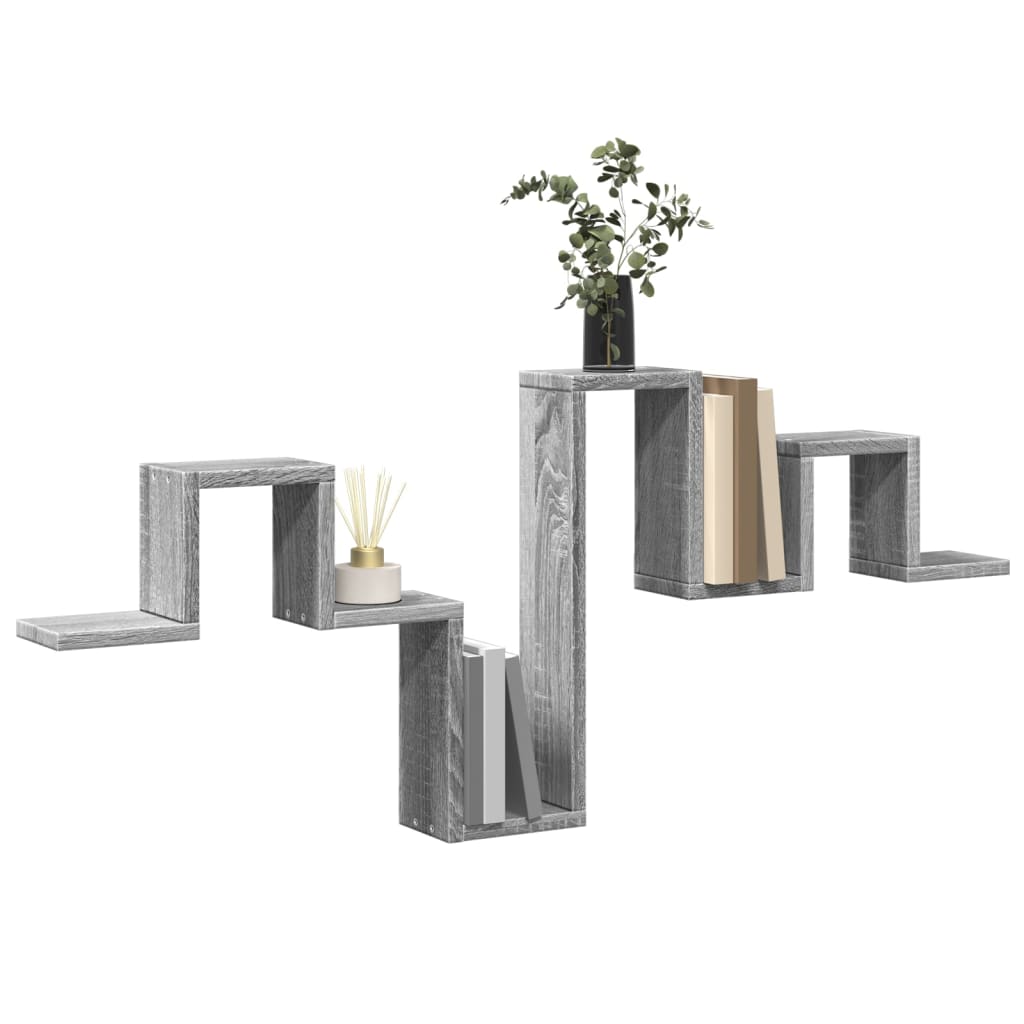 vidaXL Wall Shelf Grey Sonoma 104.5x10x43 cm Engineered Wood