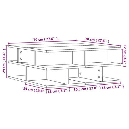 vidaXL Coffee Table Sonoma Oak 70x70x29 cm Engineered Wood