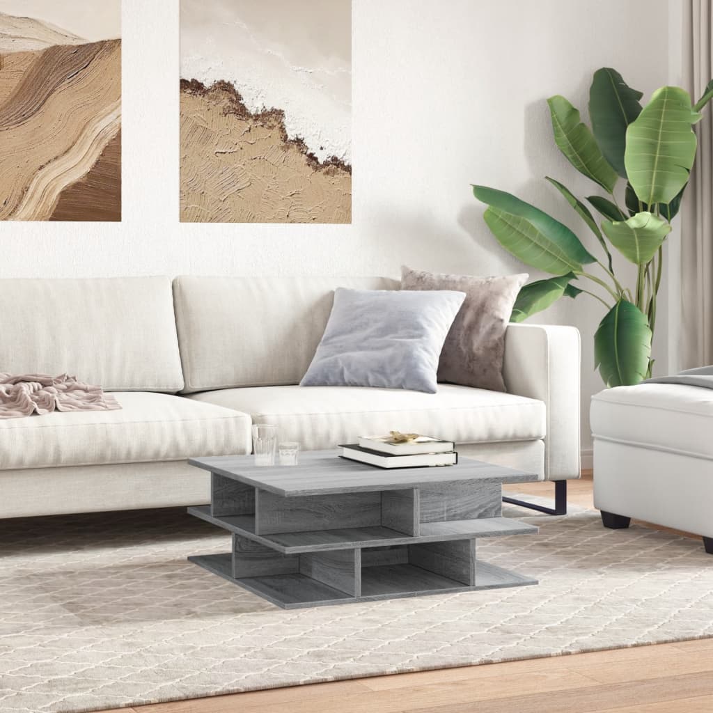 vidaXL Coffee Table Grey Sonoma 70x70x29 cm Engineered Wood
