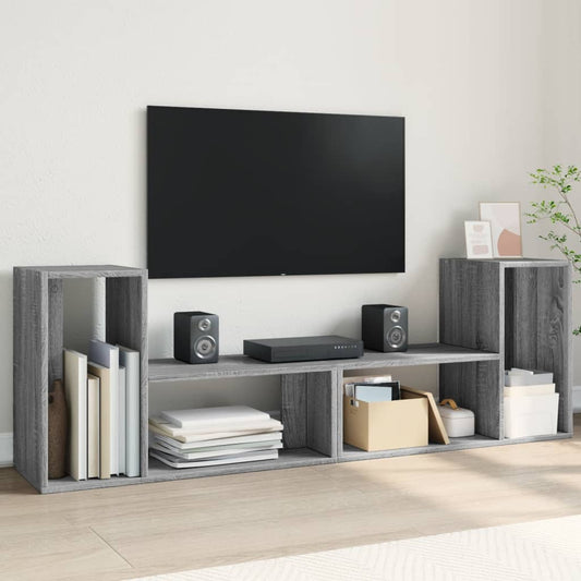 vidaXL 2 Piece TV Cabinet Set Grey Sonoma 75x30x50 cm Engineered Wood