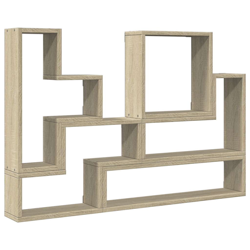 vidaXL Wall Shelf Sonoma Oak 96x12x64 cm Engineered Wood