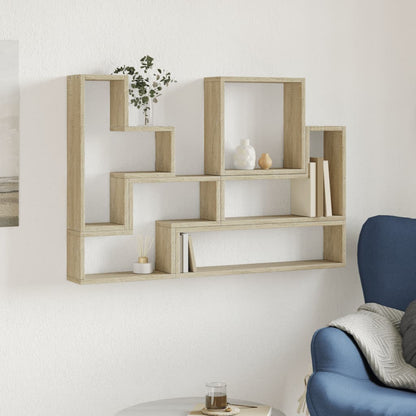 vidaXL Wall Shelf Sonoma Oak 96x12x64 cm Engineered Wood