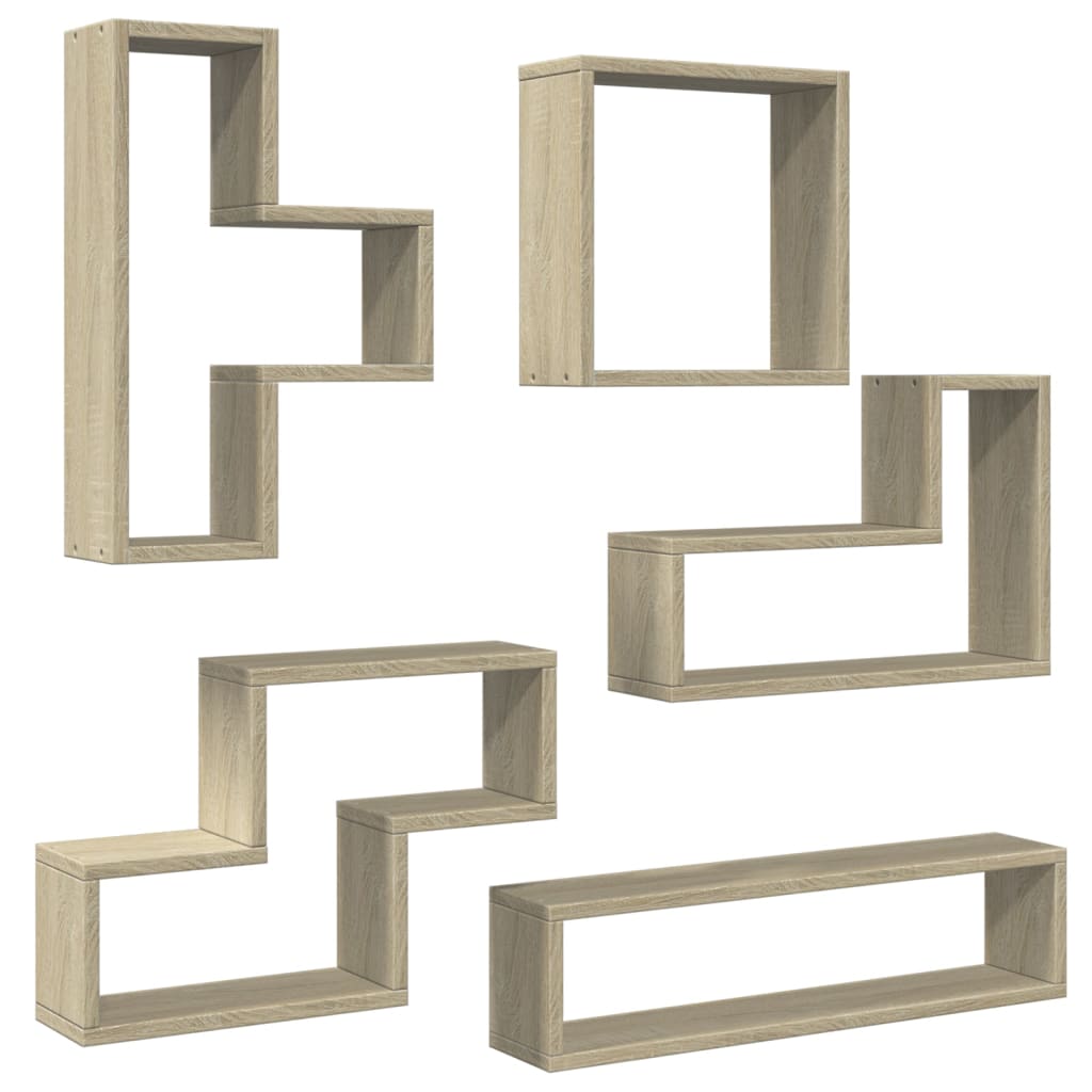 vidaXL Wall Shelf Sonoma Oak 96x12x64 cm Engineered Wood