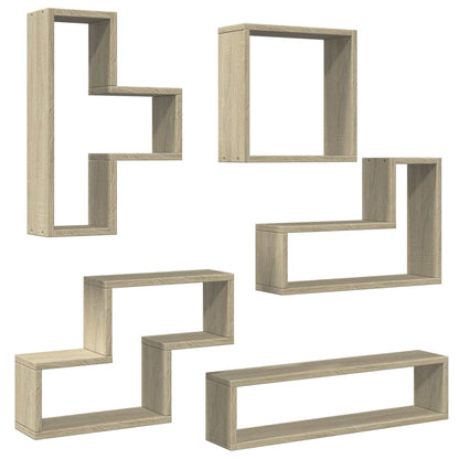 vidaXL Wall Shelf Sonoma Oak 96x12x64 cm Engineered Wood