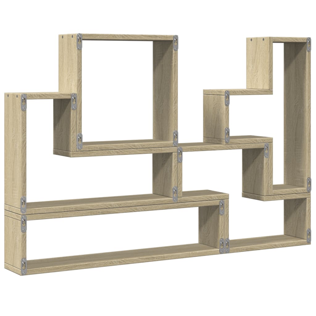 vidaXL Wall Shelf Sonoma Oak 96x12x64 cm Engineered Wood