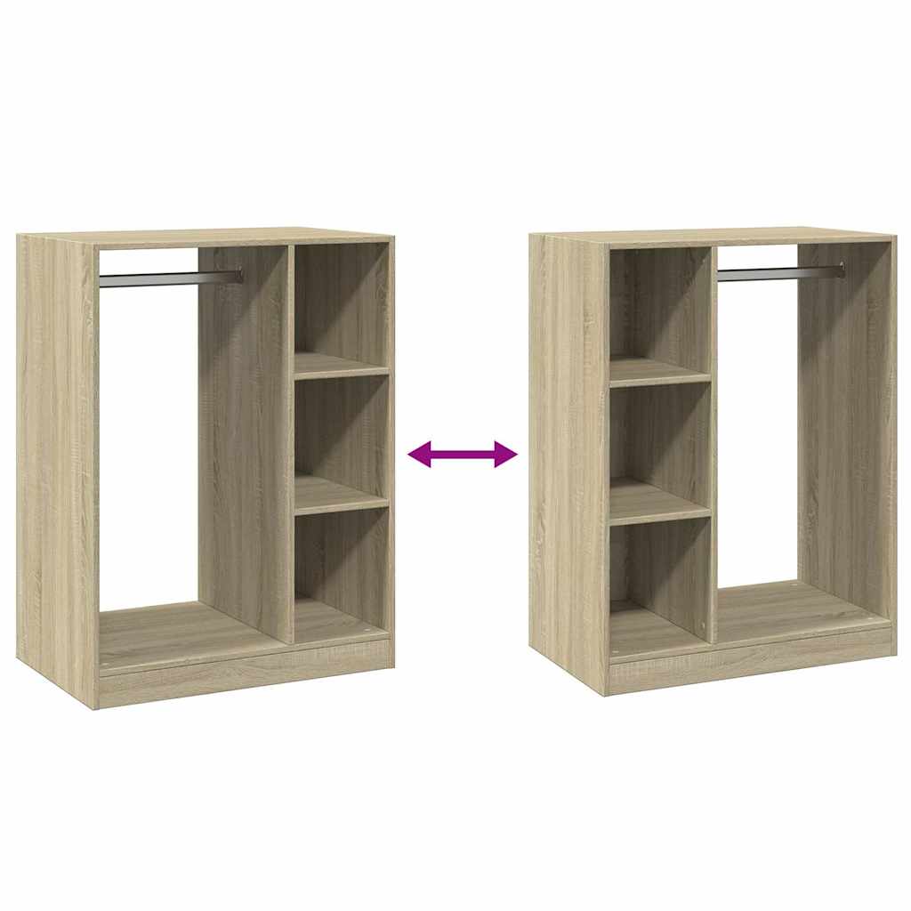 vidaXL Wardrobe Sonoma Oak 77x48x102 cm Engineered Wood