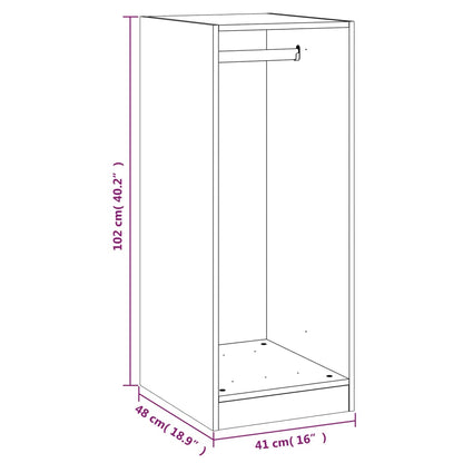 vidaXL Wardrobe Smoked Oak 48x41x102 cm Engineered Wood