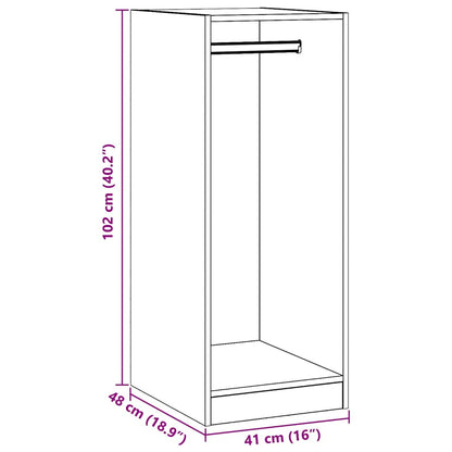 vidaXL Wardrobe Grey Sonoma 48x41x102 cm Engineered Wood