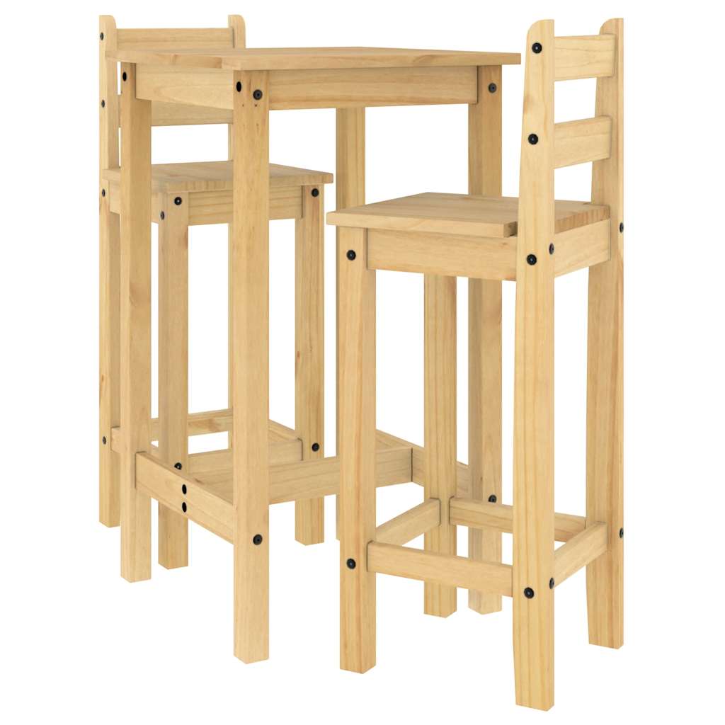 vidaXL 3 Piece Bar Set Solid Wood Pine
