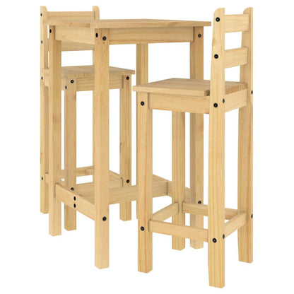 vidaXL 3 Piece Bar Set Solid Wood Pine
