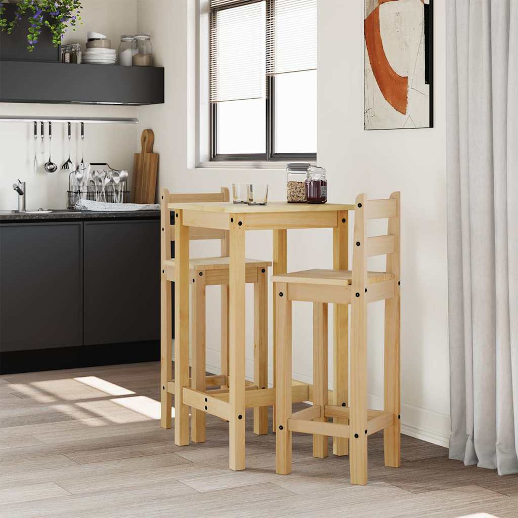 vidaXL 3 Piece Bar Set Solid Wood Pine