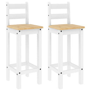 vidaXL Bar Chairs 2 pcs White Solid Wood Pine